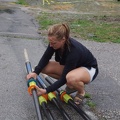 Caitlin helping with oars